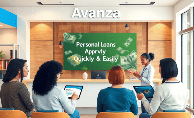 A person happily receiving approval for a personal loan from Avanza Bank.