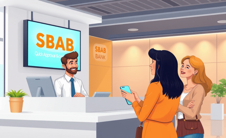 Illustration of quick approval personal loans offered by SBAB Bank.