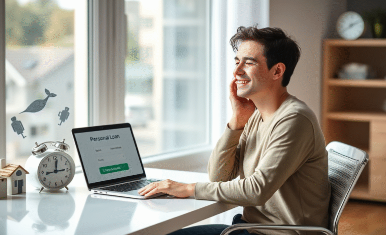 Illustration of a person receiving quick cash through a Personal Loan SEB.