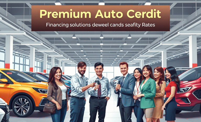 A person discussing premium auto credit options with included insurance and stable rates.