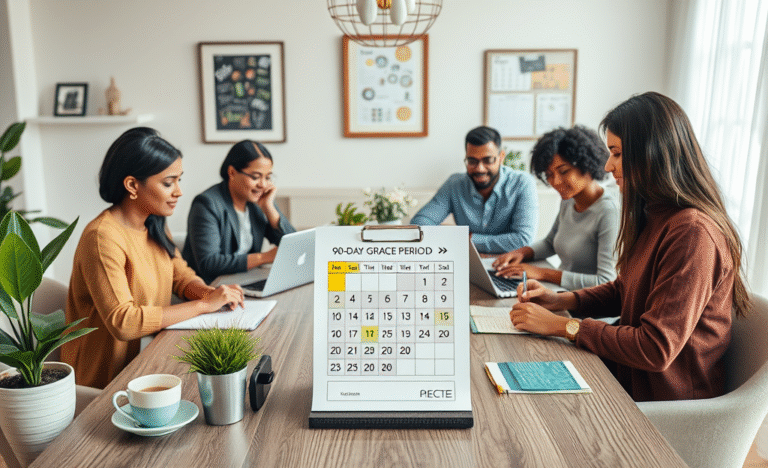 An illustration representing the benefits of Personal Flex Credit with a 90-day payment grace period.