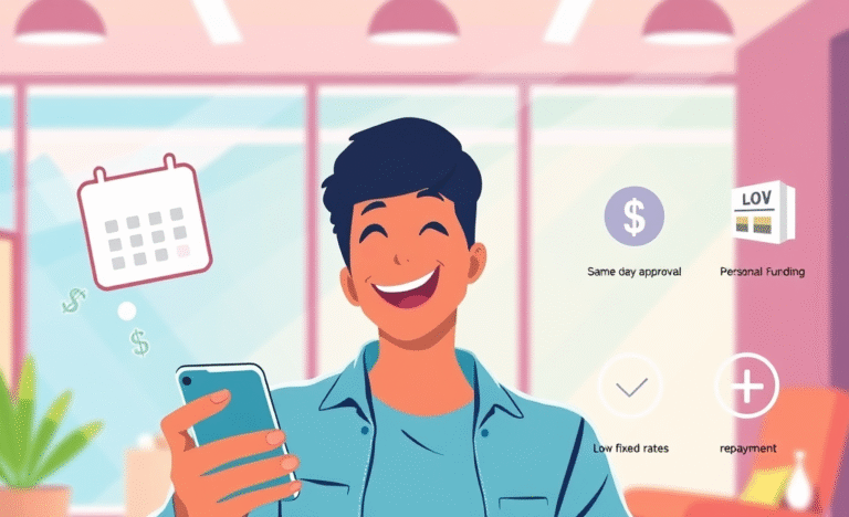 Illustration of personal credit options highlighting special rates and immediate deposits.