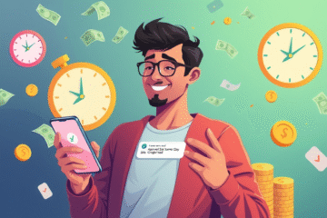 A person receiving urgent credit with same day transfer