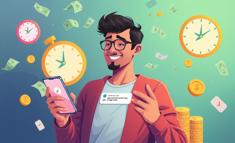 A person receiving urgent credit with same day transfer