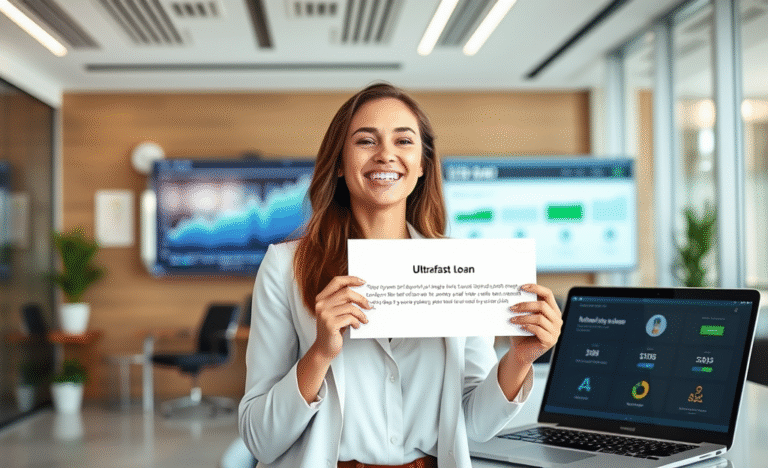 A person receiving an ultrafast loan with a high limit, symbolizing quick financial access.