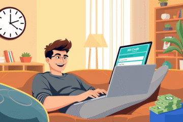 Illustration depicting a fast and easy process for obtaining a personal loan from 365 Credit