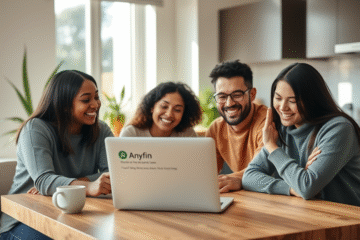 Illustration of urgent financial resources and Anyfin Personal Loan application process.