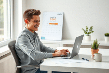 A person exploring financial options through a laptop with Aspire Personal Loan information.