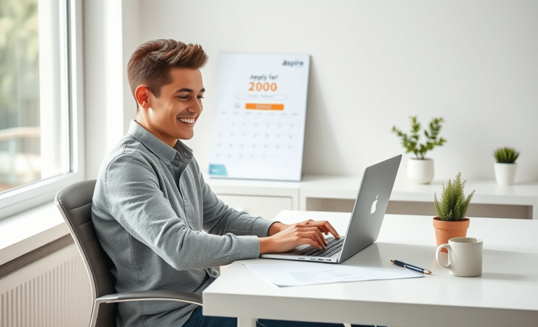 A person exploring financial options through a laptop with Aspire Personal Loan information.