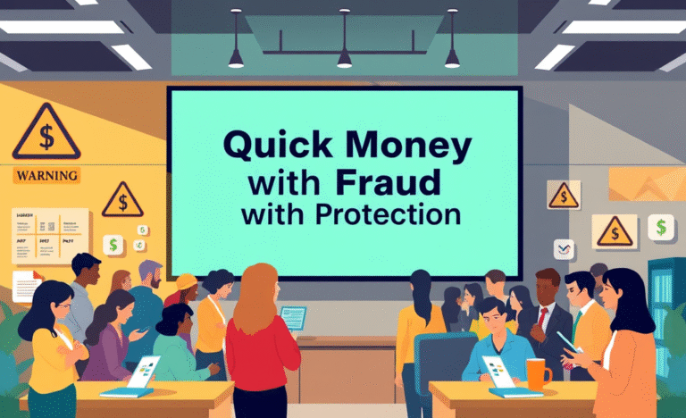 A person reviewing financial services focusing on quick cash options with fraud protection measures in place.