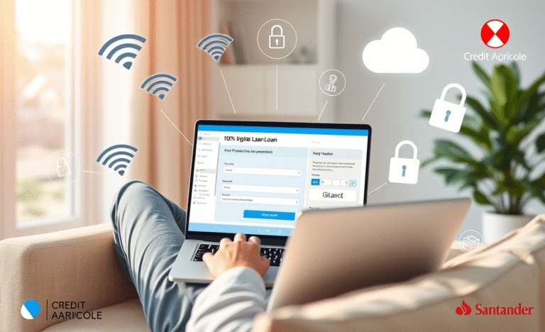 A visual representation of a 100% digital loan process showcasing electronic signatures.