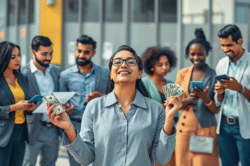 An illustration of a person easily accessing a loan without income verification.