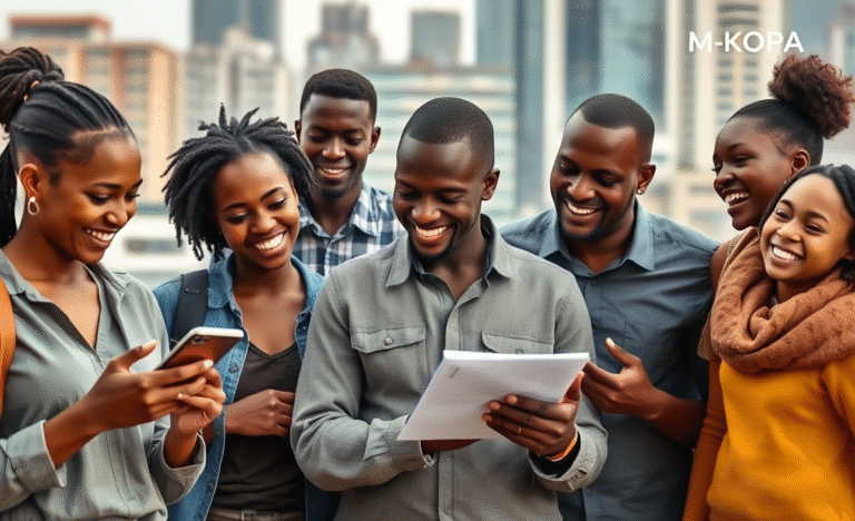 Illustration of M-KOPA Personal Loan helping individuals in urgent need of funds.
