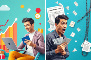 A person weighing the pros and cons of credit cards in terms of value and risk of debt.