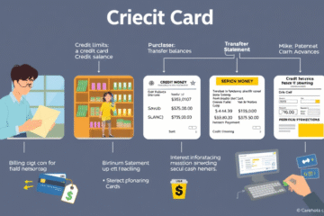 Illustration explaining how a credit card works