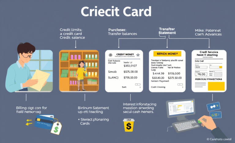 Illustration explaining how a credit card works