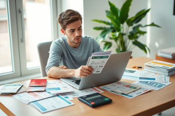 A person comparing different credit cards to choose the best options based on their needs.