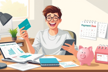 A person managing their finances with a credit card.