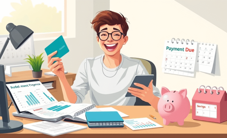 A person managing their finances with a credit card.