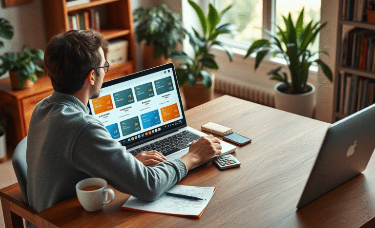 A person using a laptop to apply for a credit card online.