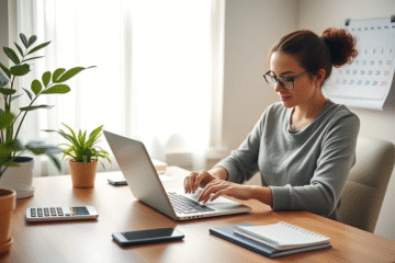 A person reviewing their credit card statement, focusing on mindful spending habits.