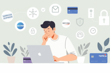 A person applying for a credit card online with ease and security.