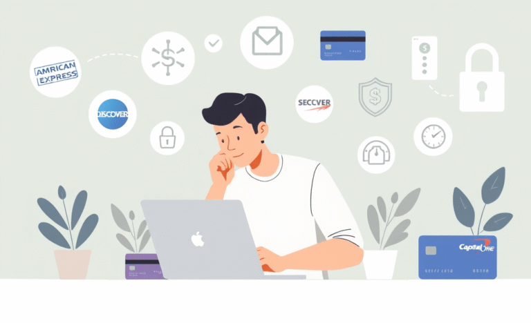 A person applying for a credit card online with ease and security.