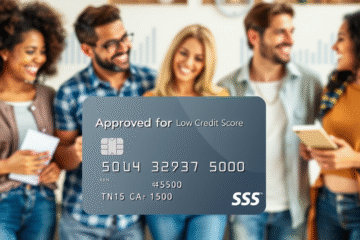 A representation of credit cards catering to individuals with low credit scores, emphasizing rebirth and financial growth.