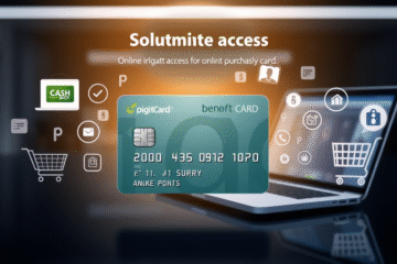 A digital credit card showcasing rewards benefits for online shopping.