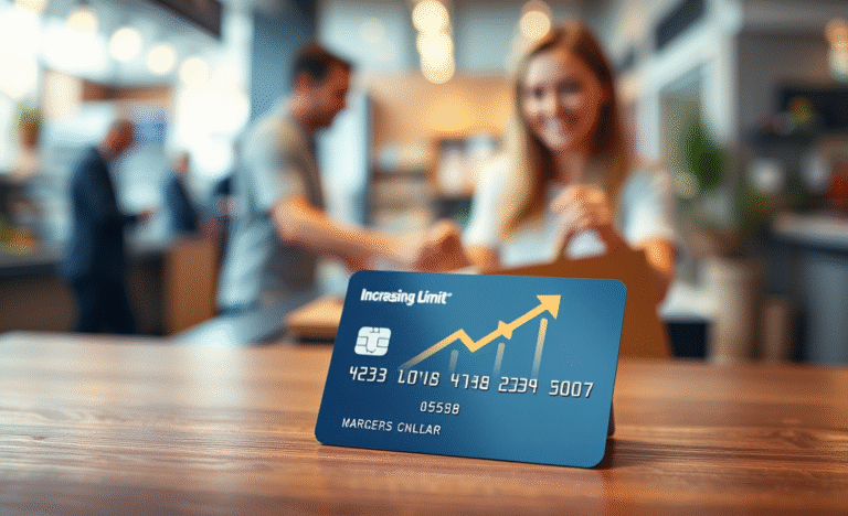A person using a credit card, illustrating responsible credit management and automatic limit increases.