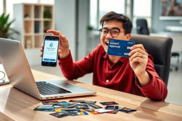 An image illustrating the simplicity of online credit card registration and instant approval.