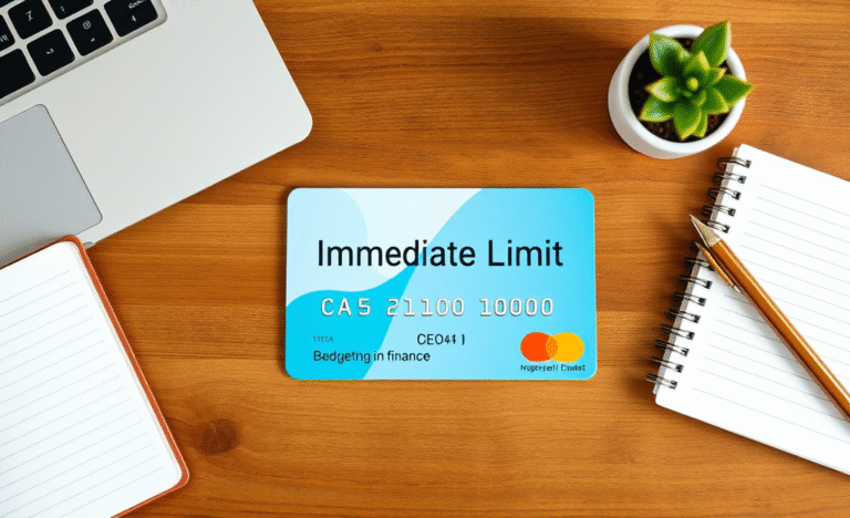 A visual representation of a beginner-friendly credit card with an immediate limit for new users.