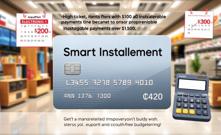 A visual representation of credit card smart installment options for managing large purchases.