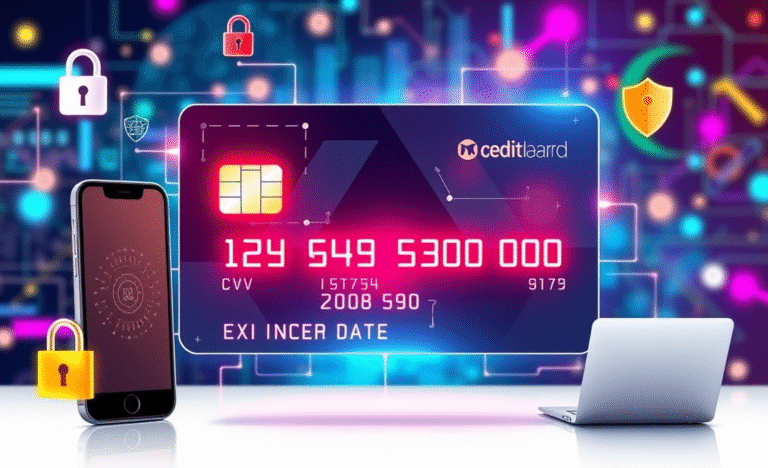 A virtual credit card image representing online shopping security.