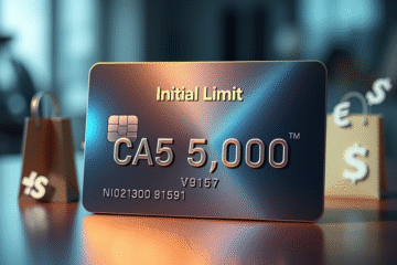A person using a credit card for a purchase, symbolizing financial flexibility with an initial limit of up to CA$5,000.