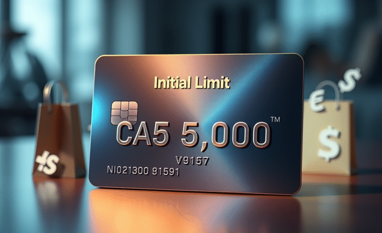 A person using a credit card for a purchase, symbolizing financial flexibility with an initial limit of up to CA$5,000.