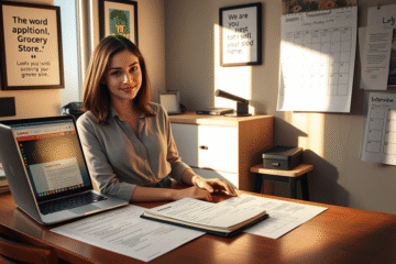 Person preparing a resume for a job application at Loblaws.