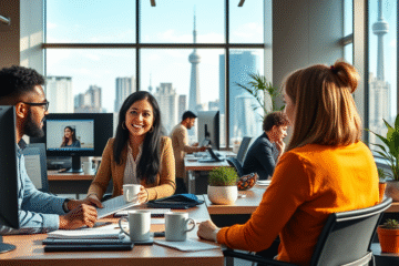 Employees at RBC Royal Bank engaged in their daily tasks in a supportive work environment.
