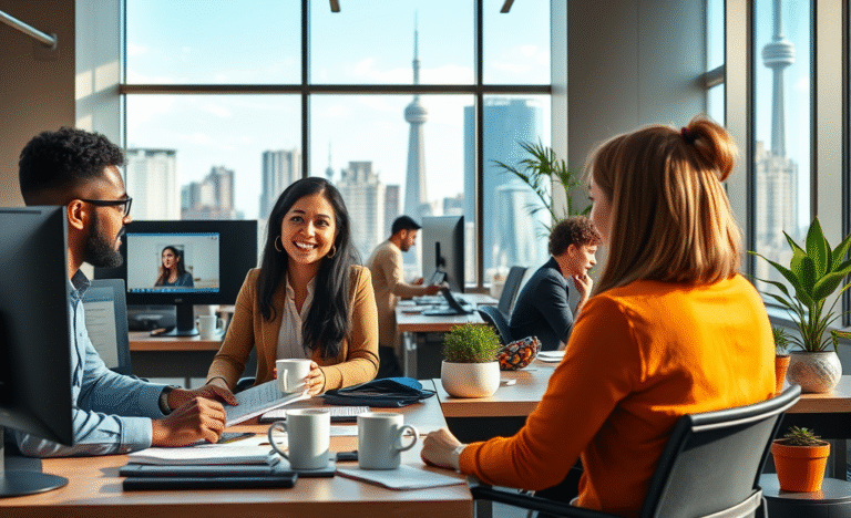 Employees at RBC Royal Bank engaged in their daily tasks in a supportive work environment.