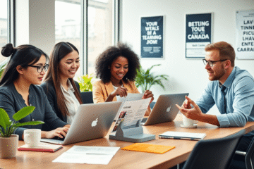 A professional preparing for an interview at Bell Canada.