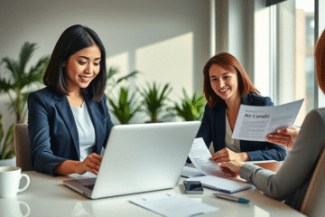 A person reviewing their resume while preparing to apply to Air Canada.
