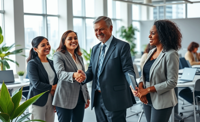 A professional setting showcasing new employees interacting and building relationships during their first days at work.